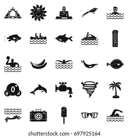 Plunge icons set. Simple set of 25 plunge vector icons for web isolated on white background