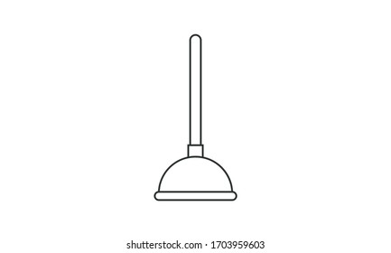 Plunger, bathroom, cleaning, plumbing, service, tool, toilet, rubber, sanitary, tube free vector icon