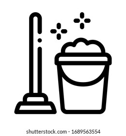 vector de icono del limpiador del émbolo. signo del limpiador del émbolo. ilustración de símbolo de contorno aislado
