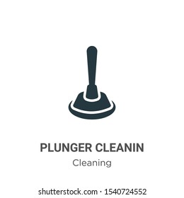 Plunger cleanin vector icon on white background. Flat vector plunger cleanin icon symbol sign from modern cleaning collection for mobile concept and web apps design.