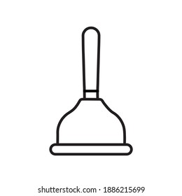 Plunger Cleaning tool line icon