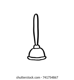 plunger doodle icon