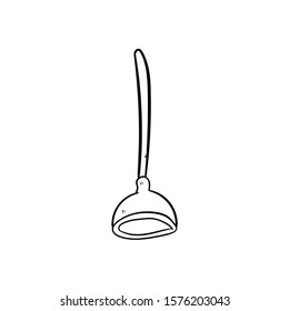 plunger doodle icon vector hand drawing 
