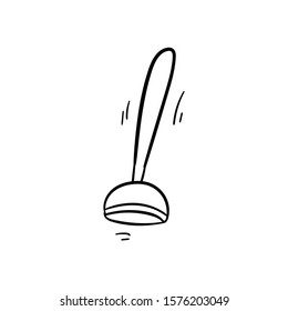 plunger doodle icon vector hand drawing 