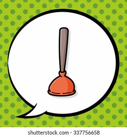 plunger doodle, speech bubble