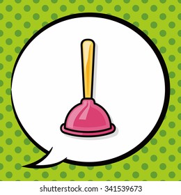plunger doodle, speech bubble