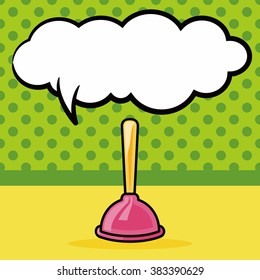plunger doodle, speech bubble