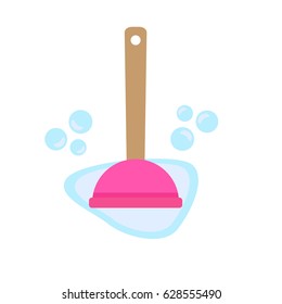 plunger in flat design vector