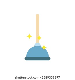 Plunger flat icon vector design. Cleaning tool icon, cleaning services item equipment vector design illustration. 