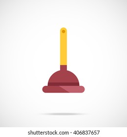 Plunger flat icon. Vector illustration