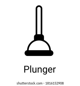 plunger glyph icon, vector glyph design