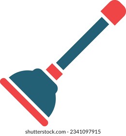 Plunger Glyph Two Color Icon For Personal And Commercial Use.
