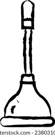 Plunger hand drawn vector illustration