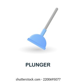 Plunger icon. 3d illustration from cleaning collection. Creative Plunger 3d icon for web design, templates, infographics and more