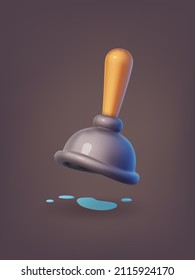 Plunger icon. 3d vector stylized cartoon style.