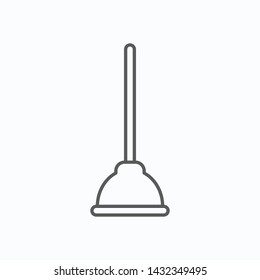 plunger icon, bathroom vector, tool illustration