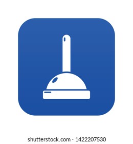 Plunger icon blue vector isolated on white background