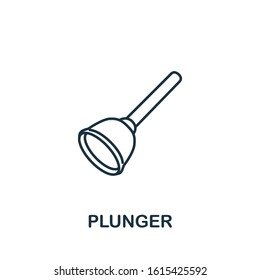 Plunger icon from cleaning collection. Simple line element Plunger symbol for templates, web design and infographics