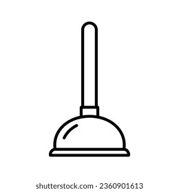 Plunger icon. Cleaning toilet sucker. Toilet hand sucker isolated on white background. Vector illustration