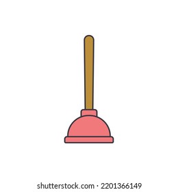 Plunger icon in color, isolated on white background 