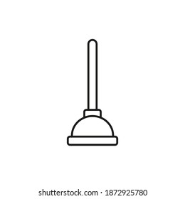 plunger icon element of plumbing icon for mobile concept and web apps. Thin line plunger icon can be used for web and mobile. Premium icon on white background