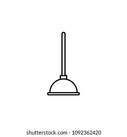 plunger icon. Element of simple web icon with name for mobile concept and web apps. Thin line plunger icon can be used for web and mobile on white background