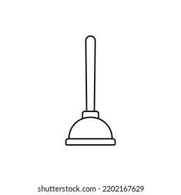 Plunger icon in line style icon, isolated on white background