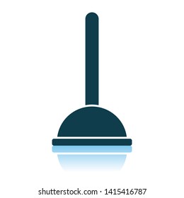 Plunger Icon. Shadow Reflection Design. Vector Illustration.