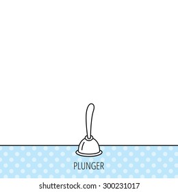 Plunger icon. Toilet cleaning tool sign. Circles seamless pattern. Background with icon. Vector