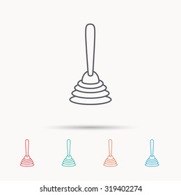 Plunger Icon Toilet Cleaning Tool Sign Stock Vector Royalty Free Shutterstock