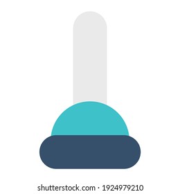 plunger icon using flat style and dominate blue color