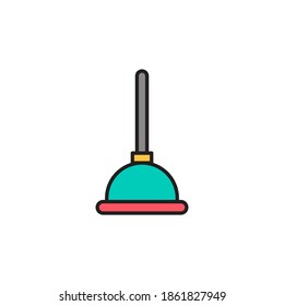 contorno relleno del vector del icono del émbolo. icono de herramienta coloreado. aislado en fondo blanco