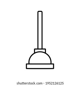 Plunger-Symbol, Vektorgrafik. Flaches Design. Vektorgrafik-Symbol einzeln