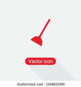 Plunger Icon Vector Illustration Isolated On Light Gray Background Eps10