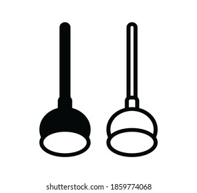 Icono de plunger logotipo de diseño ilustración estilo plano