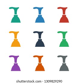 plunger icon white background. Editable filled plunger icon from cleaning. Trendy plunger icon for web and mobile.