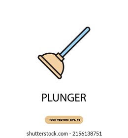plunger icons  symbol vector elements for infographic web