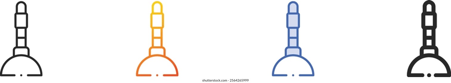plunger icon.Thin Linear, Gradient, Blue Stroke and bold Style Design Isolated On White Background