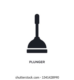 plunger isolated icon. simple element illustration from cleaning concept icons. plunger editable logo sign symbol design on white background. can be use for web and mobile