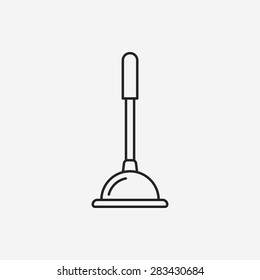 plunger line icon