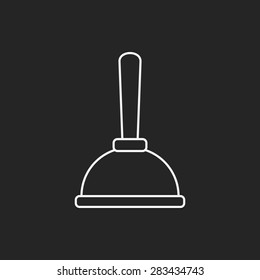 plunger line icon