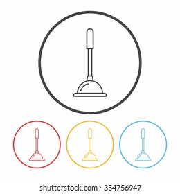 plunger line icon