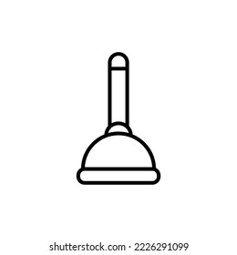 Icono de línea del émbolo. Limpieza, limpieza general, lavado, limpieza, polvo, suciedad, lavado de coches, trapo, trapeo, lavado de platos. Concepto de pureza. Icono de línea negra del vector en fondo blanco