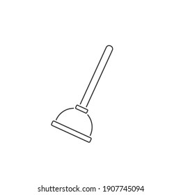 Plunger line icon, vector illustration. Flat design style. vector plunger icon illustration isolated on white, plunger icon plunger icons graphic design vector symbols