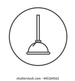 plunger linear icon. vector icon purifier in circle. thin line design