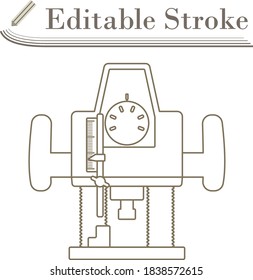 Plunger Milling Cutter Icon. Editable Stroke Simple Design. Vector Illustration.