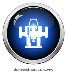 Plunger milling cutter icon. Glossy Button Design. Vector Illustration.