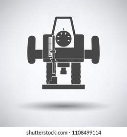 Plunger milling cutter icon on gray background, round shadow. Vector illustration.