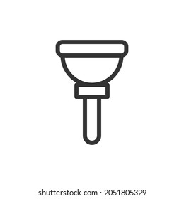 Plunger minimal line icon. Web stroke symbol design. Plunger sign isolated on a white background. Premium line icon.