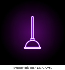 plunger neon icon. Elements of web set. Simple icon for websites, web design, mobile app, info graphics